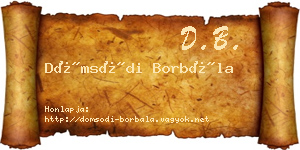 Dömsödi Borbála névjegykártya
